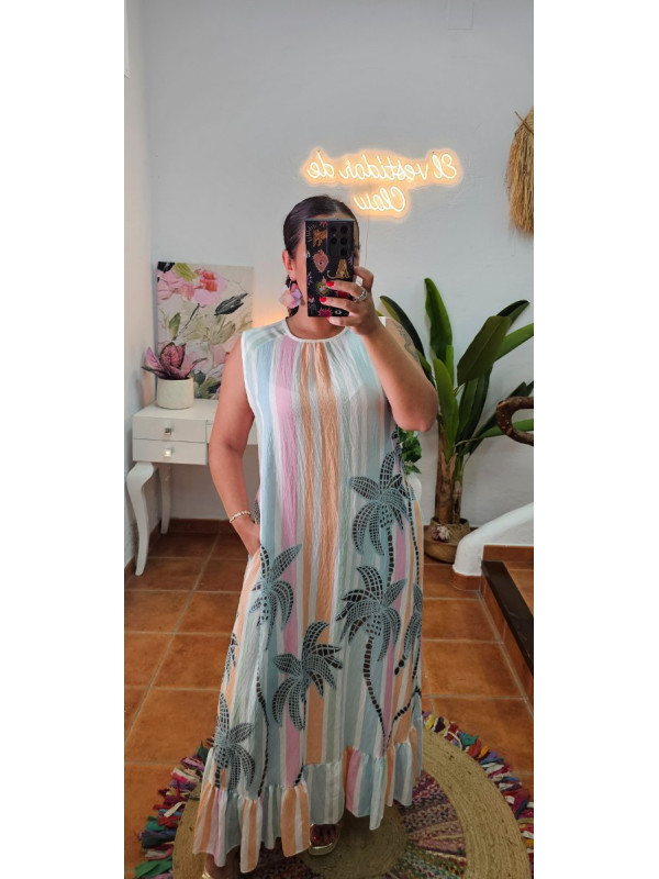 Vestido estampado palmeras 