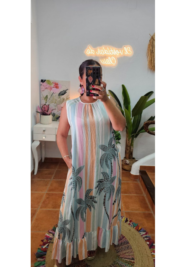 Vestido estampado palmeras 