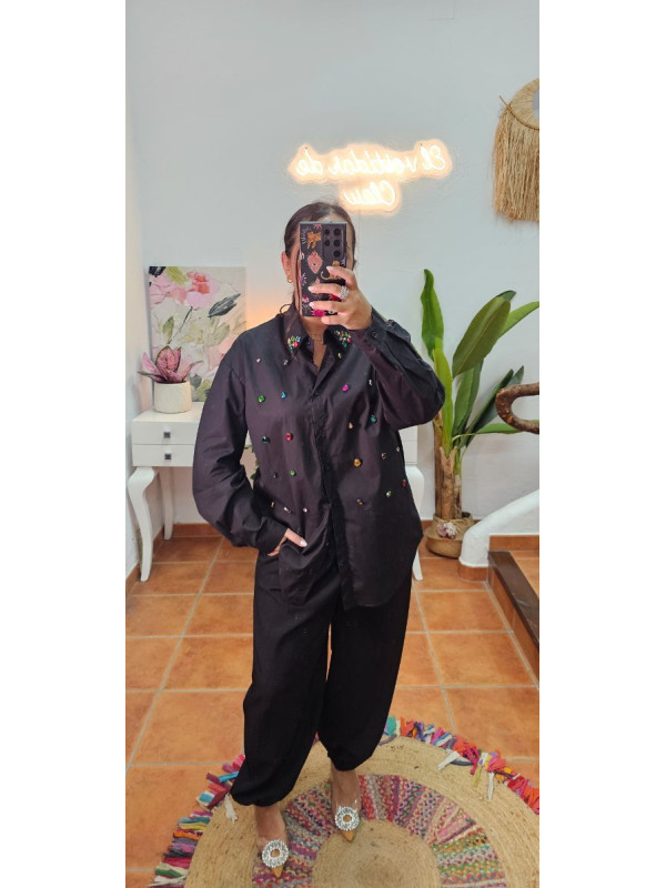 Pantalon pinzas negro