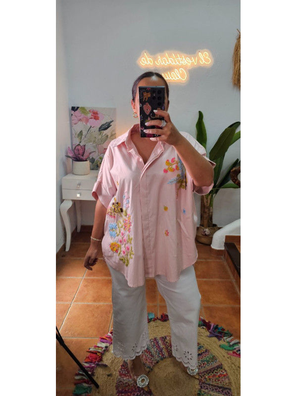 Camisa flores bordadas + Colores 