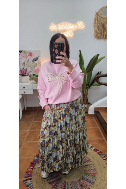 Falda estampado flores 