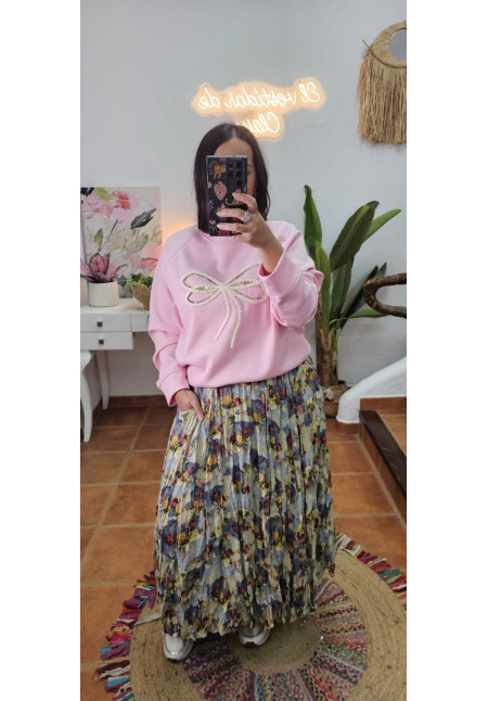 Falda estampado flores 