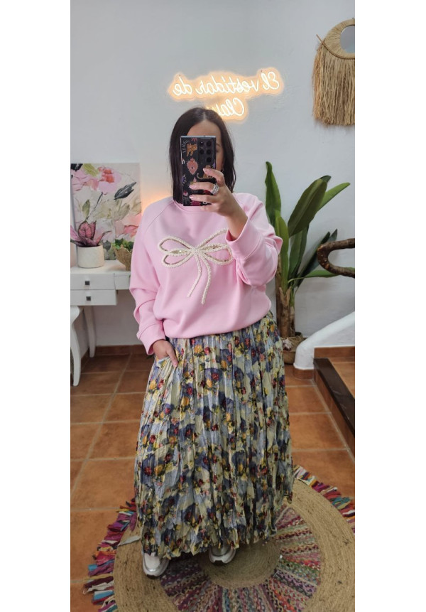 Falda estampado flores 