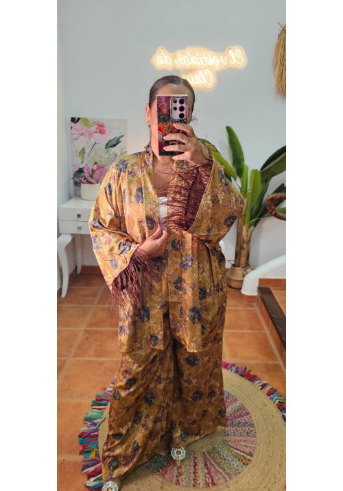 Kimono corto pluma marabu