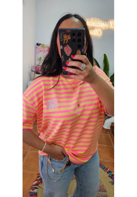 Camiseta rayas bon jour