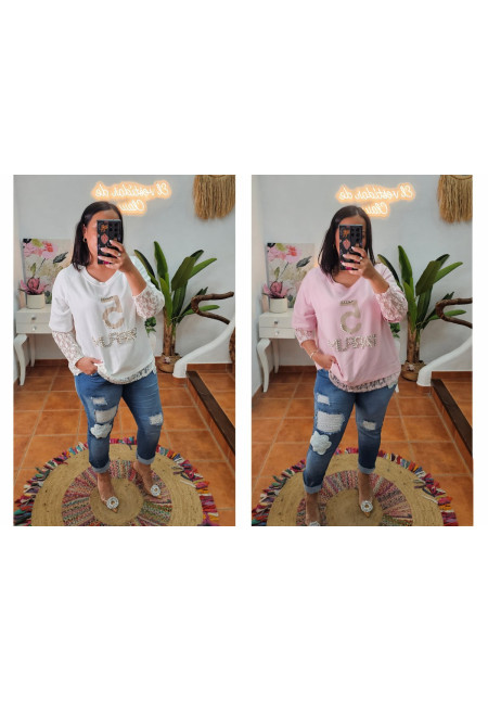 Sudadera mangas encaje +Colores 