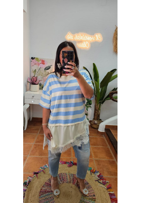 Camiseta rayas lencera  