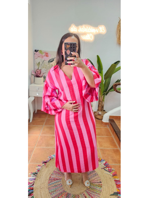 Vestido rayas flores + Colores 