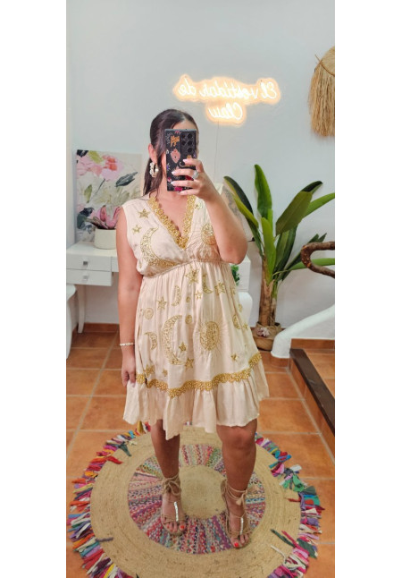 Vestido corto astros brillos