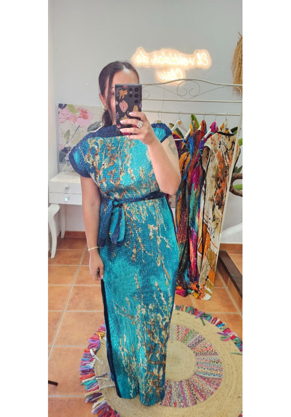 Vestido cristales turquesa  AGOTADO 