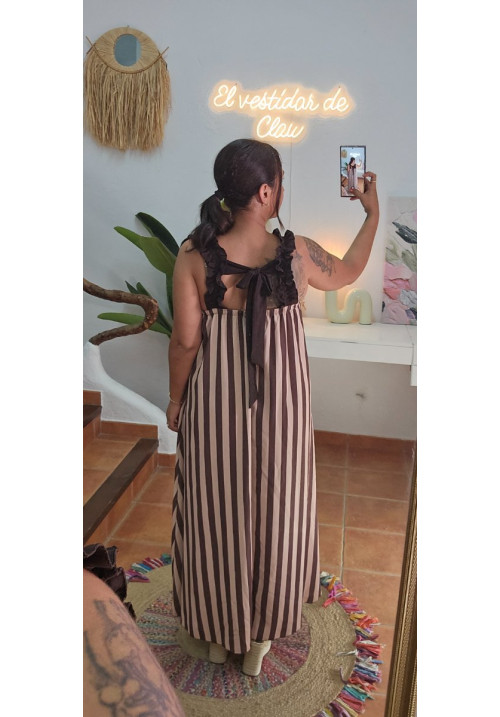 Vestido lazo espalda 