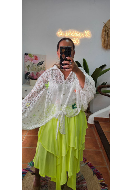Blusa encaje parches 