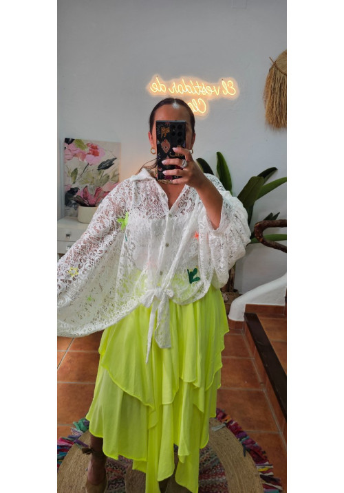 Blusa encaje parches 
