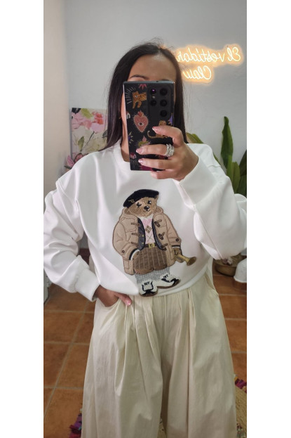 Sudadera bordado oso 