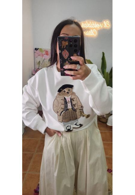 Sudadera bordado oso 