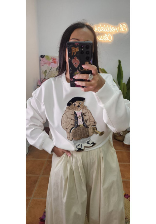 Sudadera bordado oso 