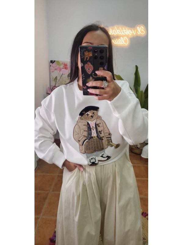 Sudadera bordado oso 