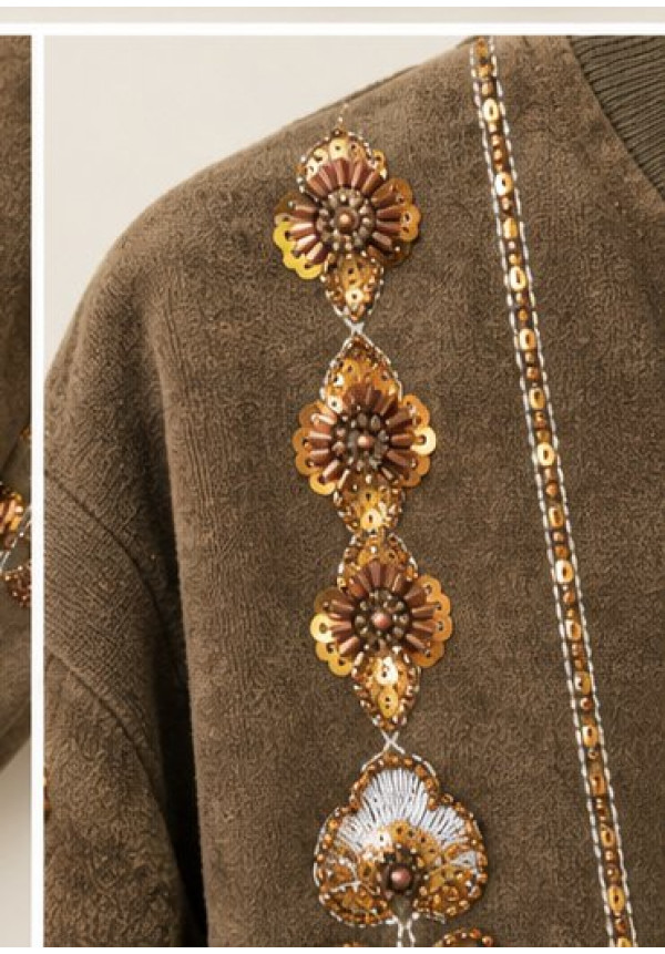 Chaqueta antelina joya verde 