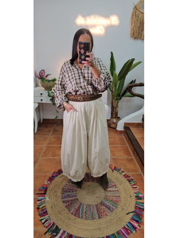 Pantalón bombacho tela