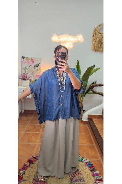 Camisa tencel mangas 