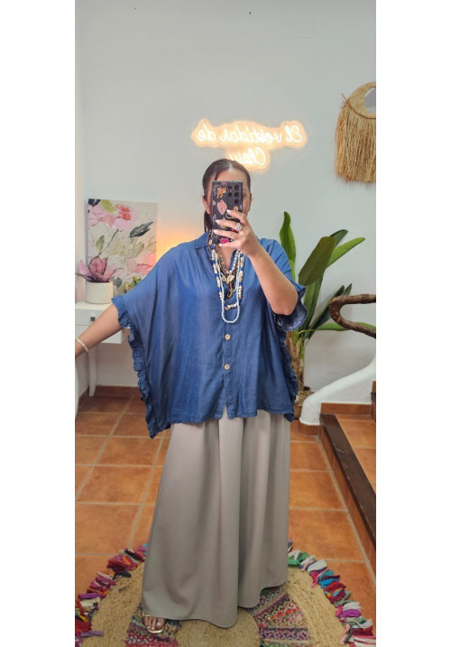 Camisa tencel mangas 