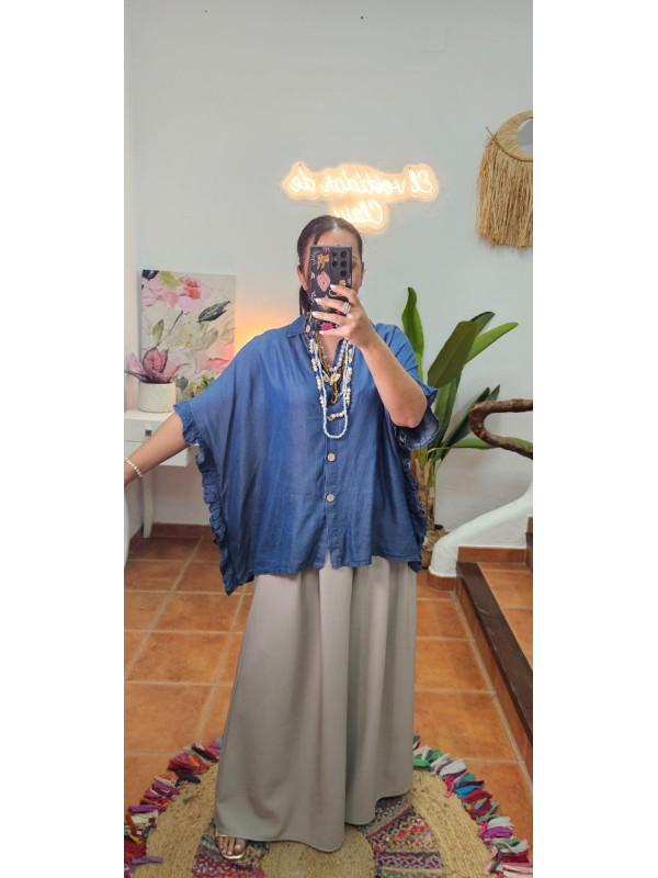 Camisa tencel mangas 