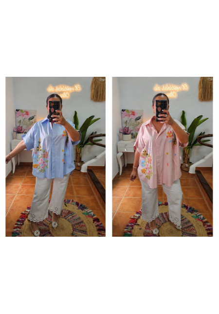 Camisa flores bordadas + Colores 