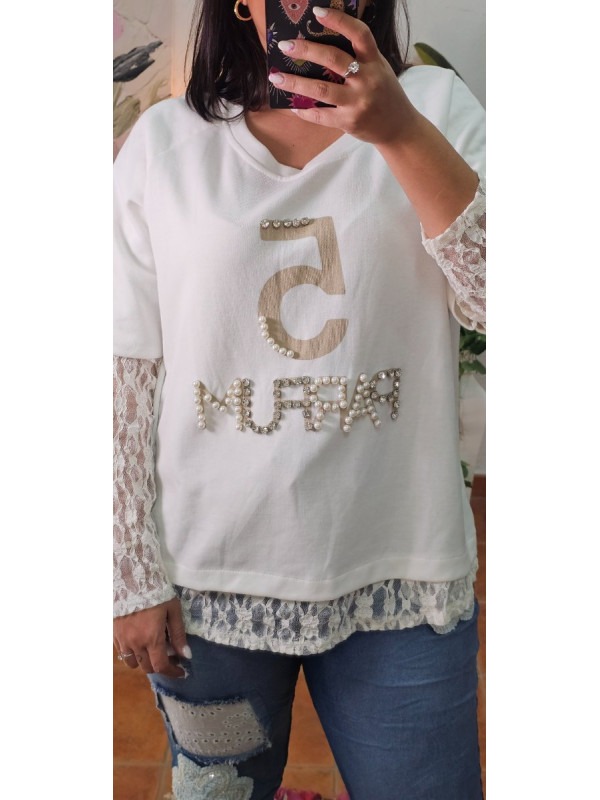 Sudadera mangas encaje +Colores 