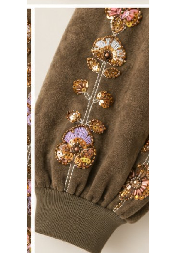 Chaqueta antelina joya verde 