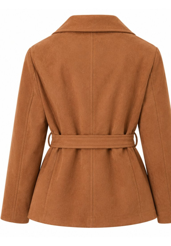 Chaqueta antelina lazada solapa joyas 