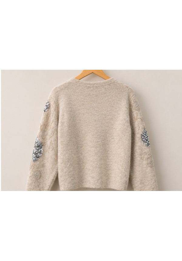 Cardigan Asia punto lentejuelas bordados 