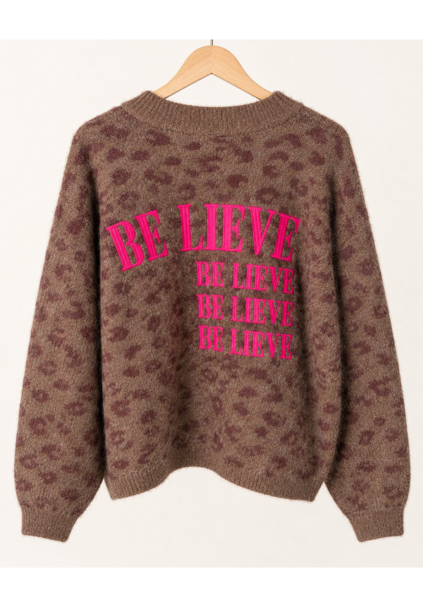 Cardigan leo relieve believe 