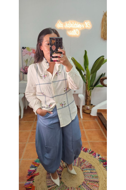 Pantalón denim pinzas