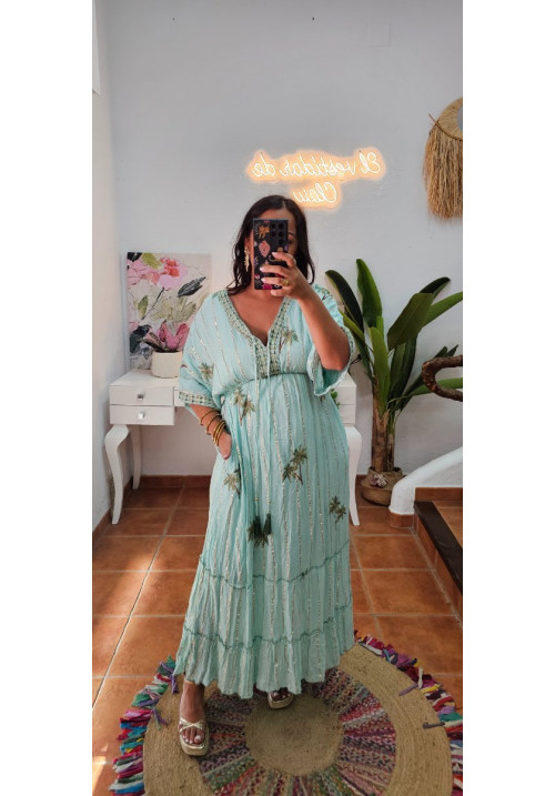 Vestido palmeras lentejuelas 