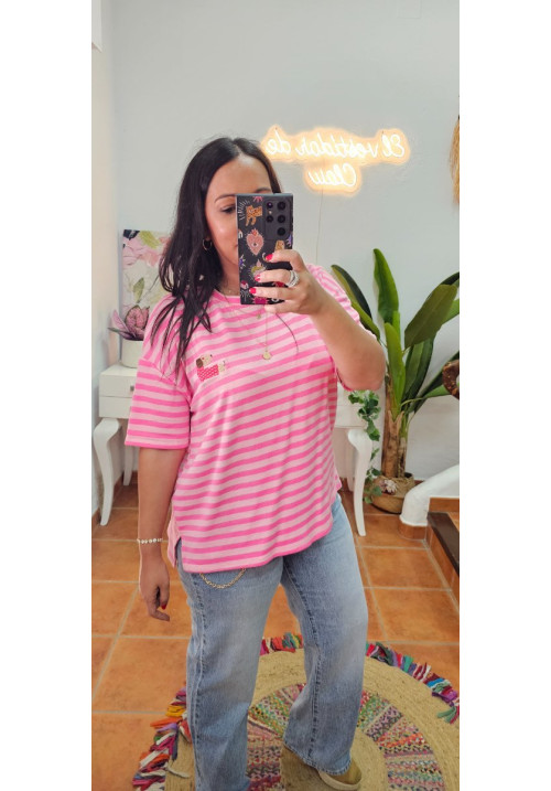 Camiseta teckel rayas