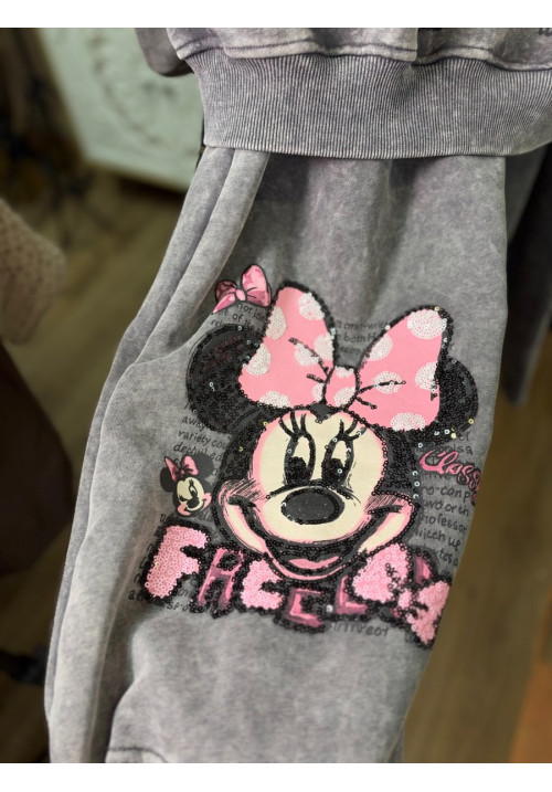 Chándal minnie lazo rizo gris 