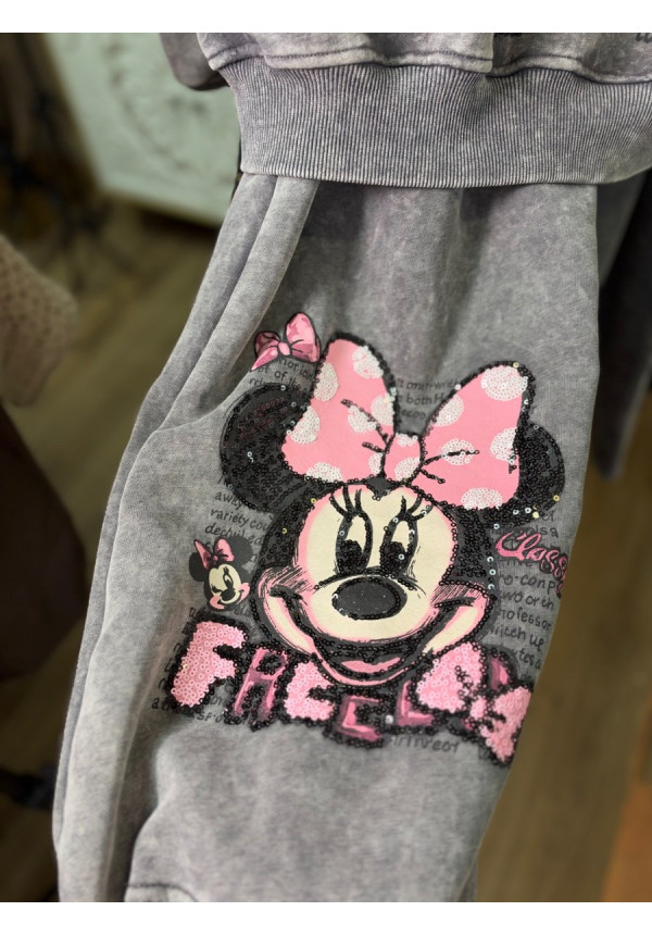 Chándal minnie lazo rizo gris 