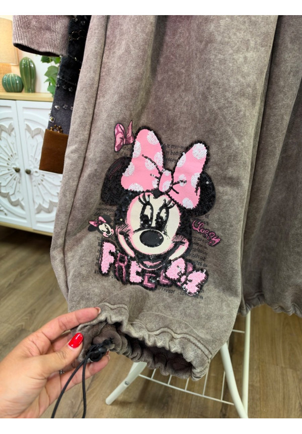 Chándal minnie lazo rizo marrón 