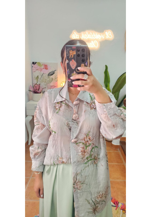 Blusa botones rosa joya estampados