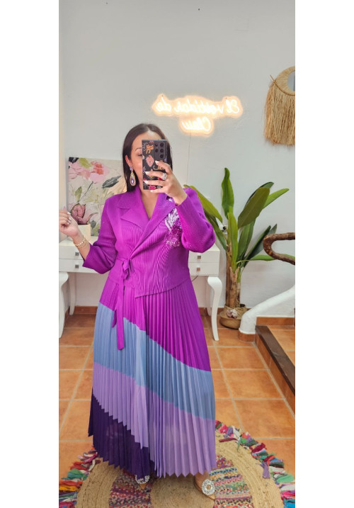 Vestido pecho joya muelle