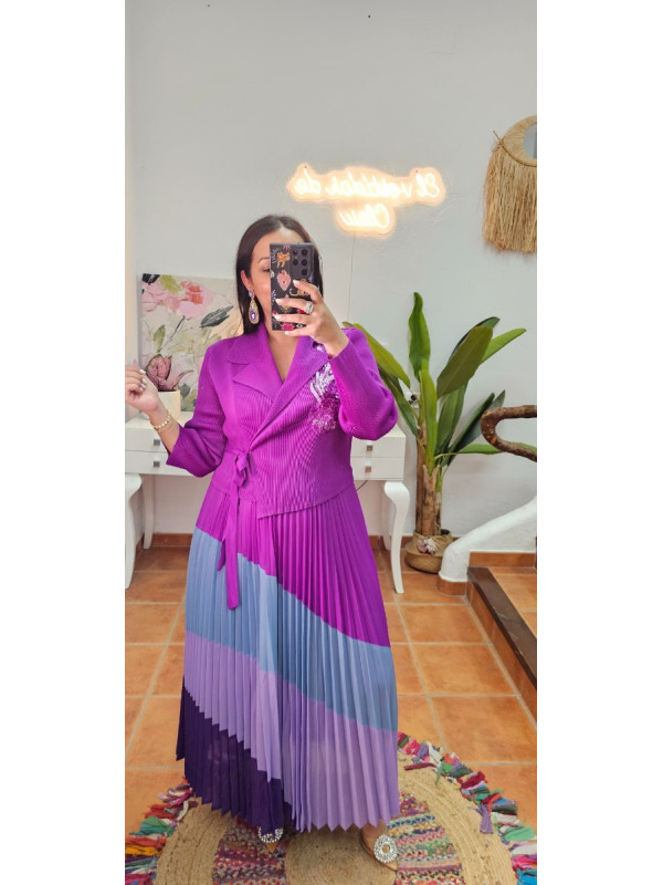 Vestido pecho joya muelle