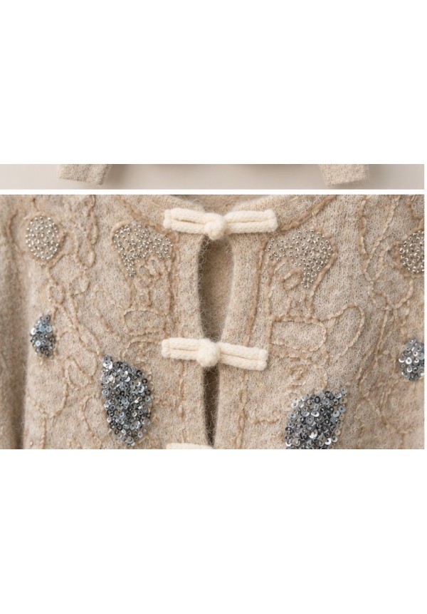 Cardigan Asia punto lentejuelas bordados 