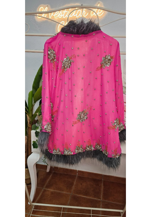 Abrigo india rosa