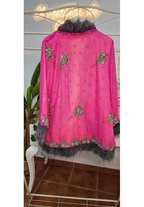 Abrigo india rosa