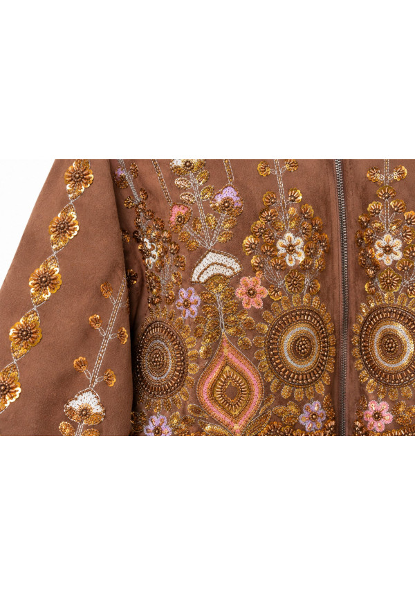 Chaqueta antelina joya marrón 