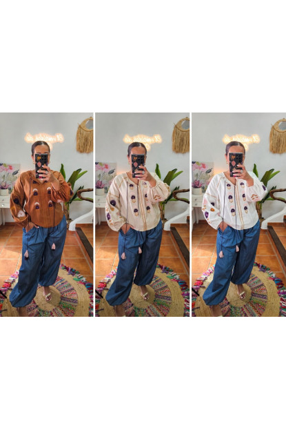 Blusa bordada cuerdas + Colores 