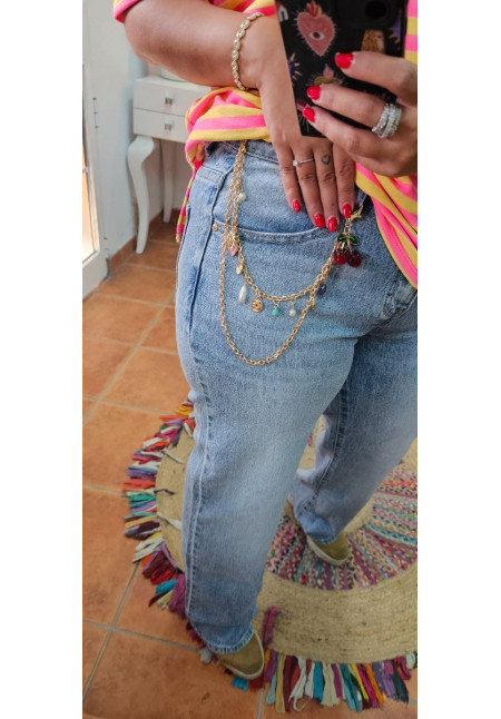 Jeans cadena charms 