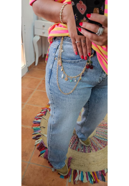 Jeans cadena charms 