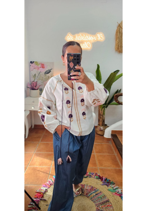 Blusa bordada cuerdas + Colores 