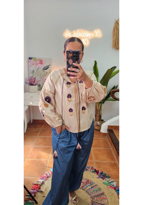 Blusa bordada cuerdas + Colores 
